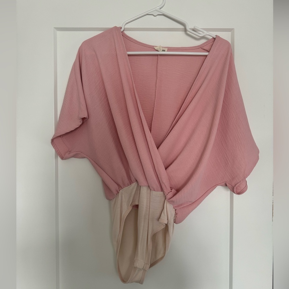 Flowy/blousy faux-wrap style bodysuit